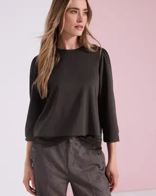 Street One Shirt met Kanten Zoom - Black Coffee