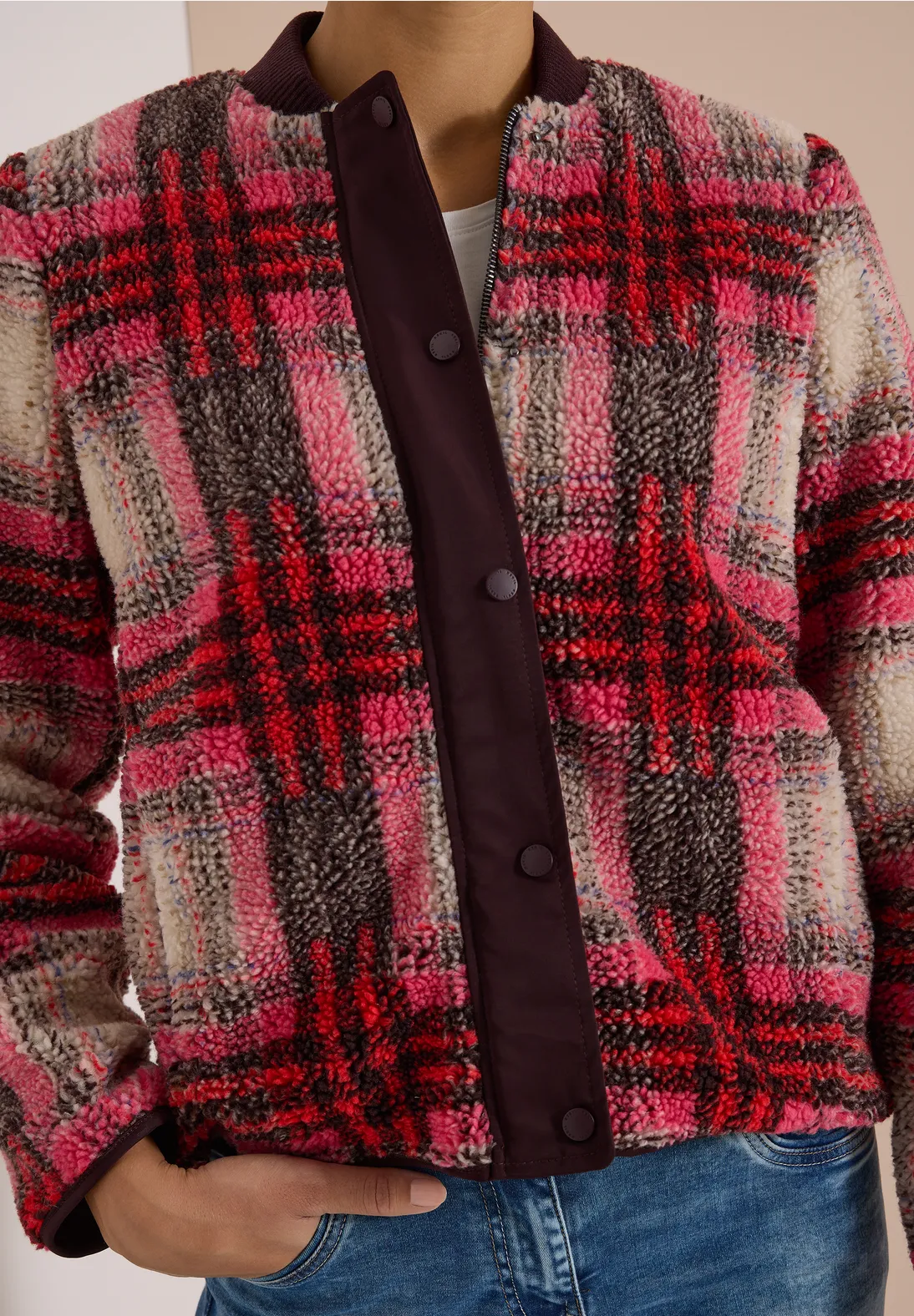 Cecil Teddy Jacke - Berry Red
