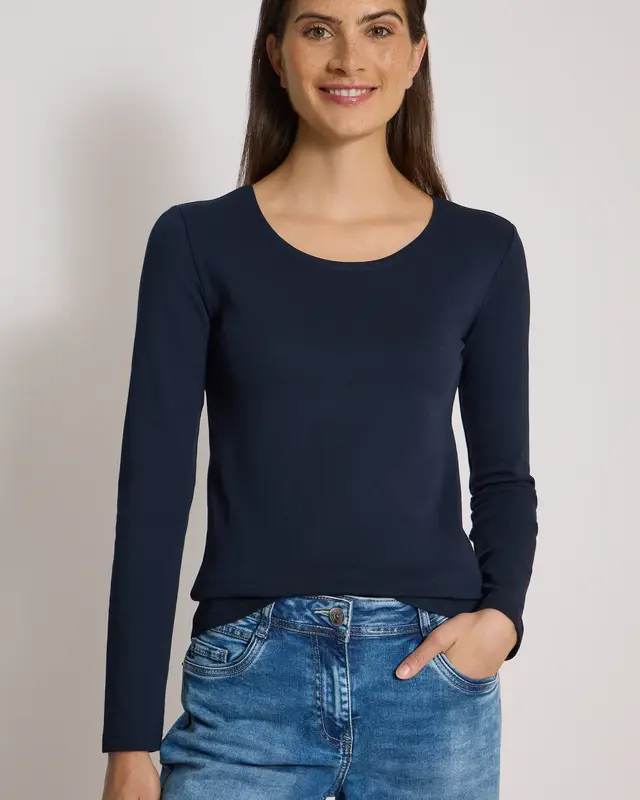 Cecil Basic Shirt Pia - Universal Blue