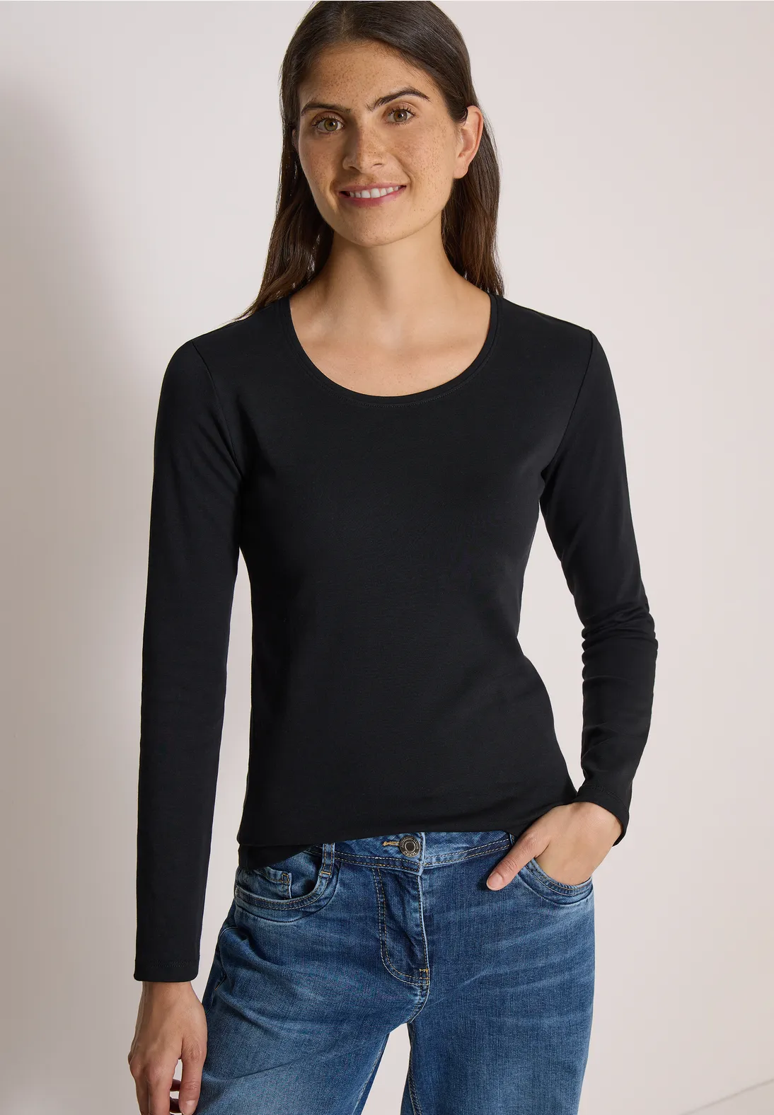 Cecil Basic Shirt Pia - Black