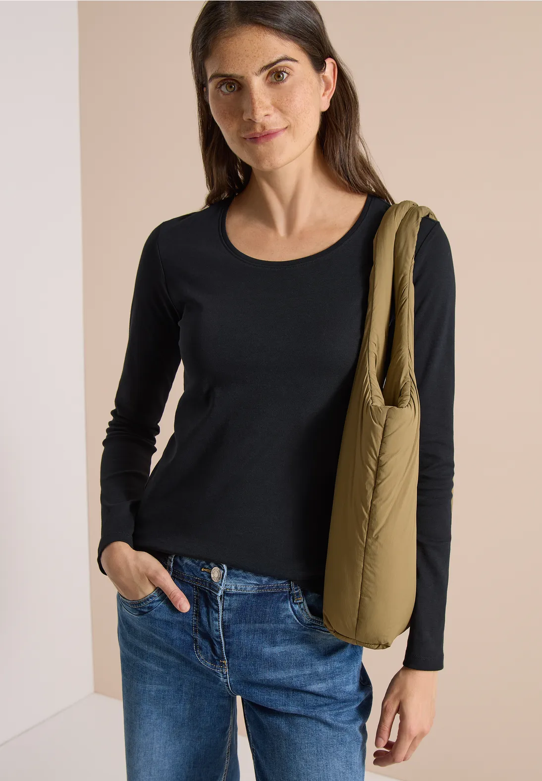 Cecil Basic Shirt Pia - Black