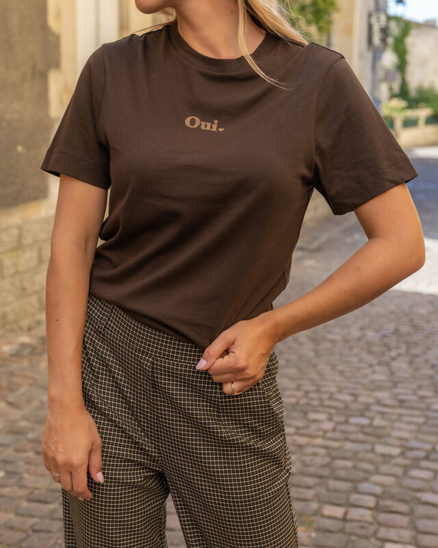 Elvira Collections Trouser Kaylee - Dark Coffee Check