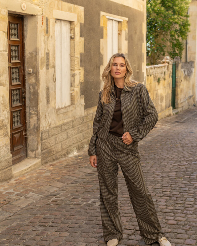 Elvira Collections Jacket Kaylee - Dark Coffee Check