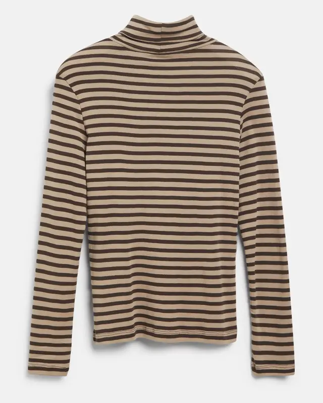 S. Oliver Jersey Shirt met Streep - Brown