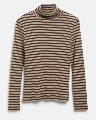S. Oliver Jersey Shirt mit Streifen - Brown