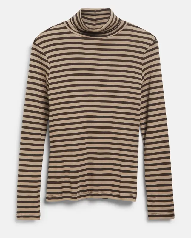 S. Oliver Jersey Shirt met Streep - Brown
