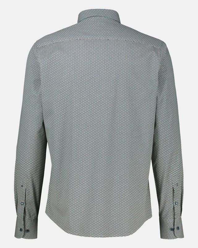 Lerros Overhemd Levendige Print - Gravel Beige