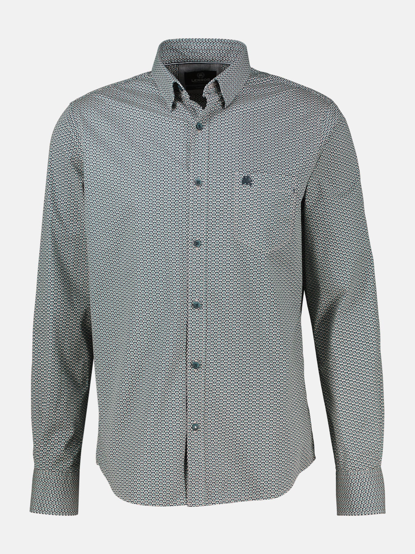 Lerros Hemd mit Print - Gravel Beige