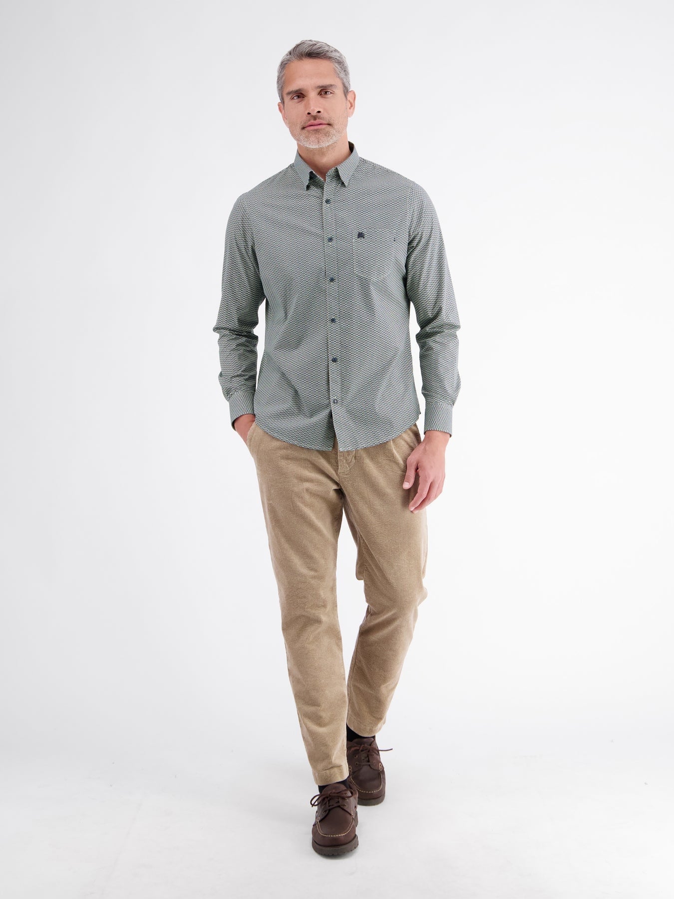 Lerros Shirt with Print - Gravel Beige