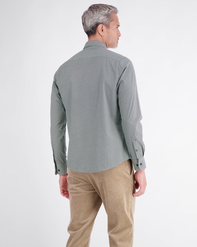 Lerros Overhemd Levendige Print - Gravel Beige