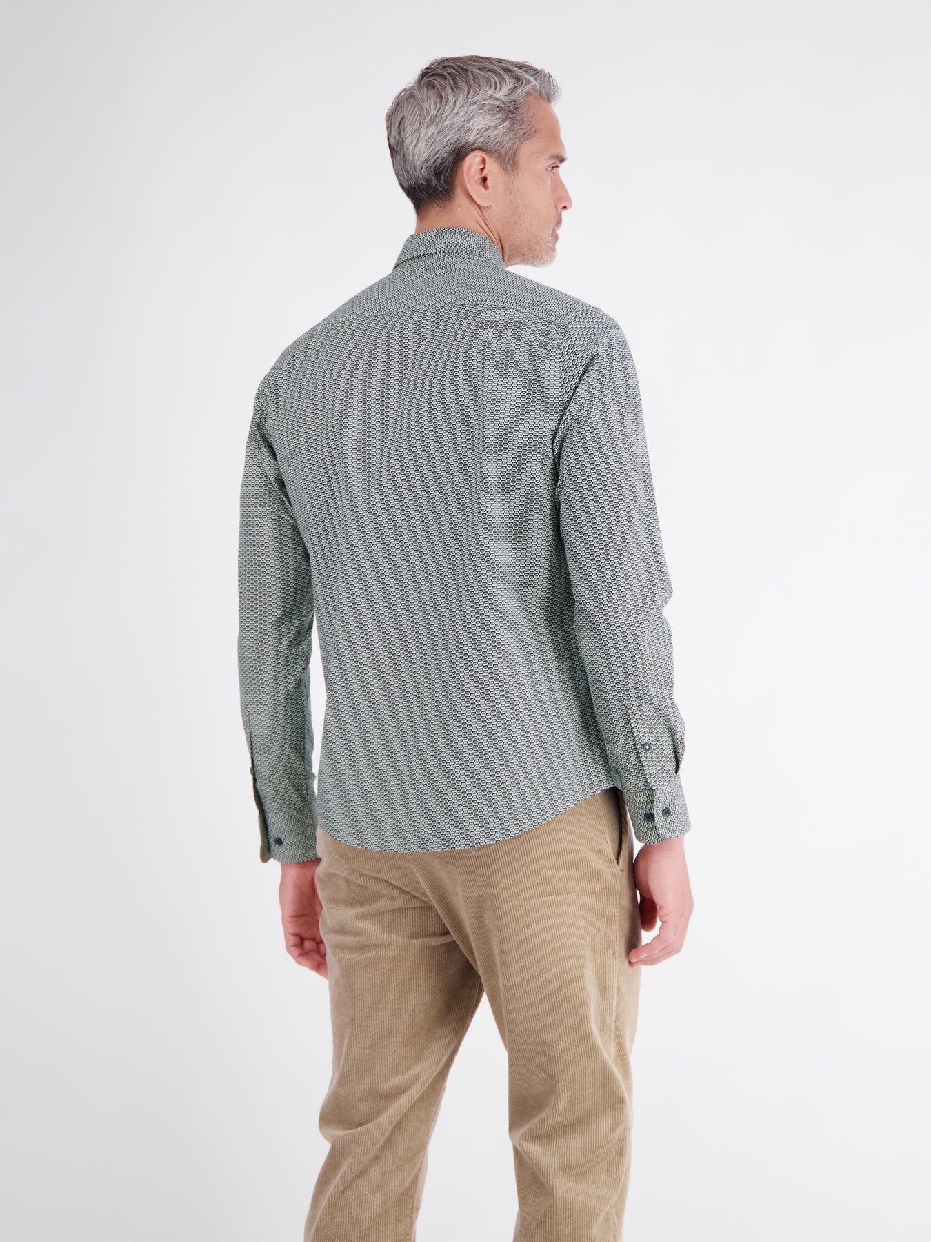 Lerros Overhemd Levendige Print - Gravel Beige