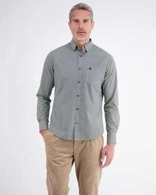 Lerros Overhemd Levendige Print - Gravel Beige