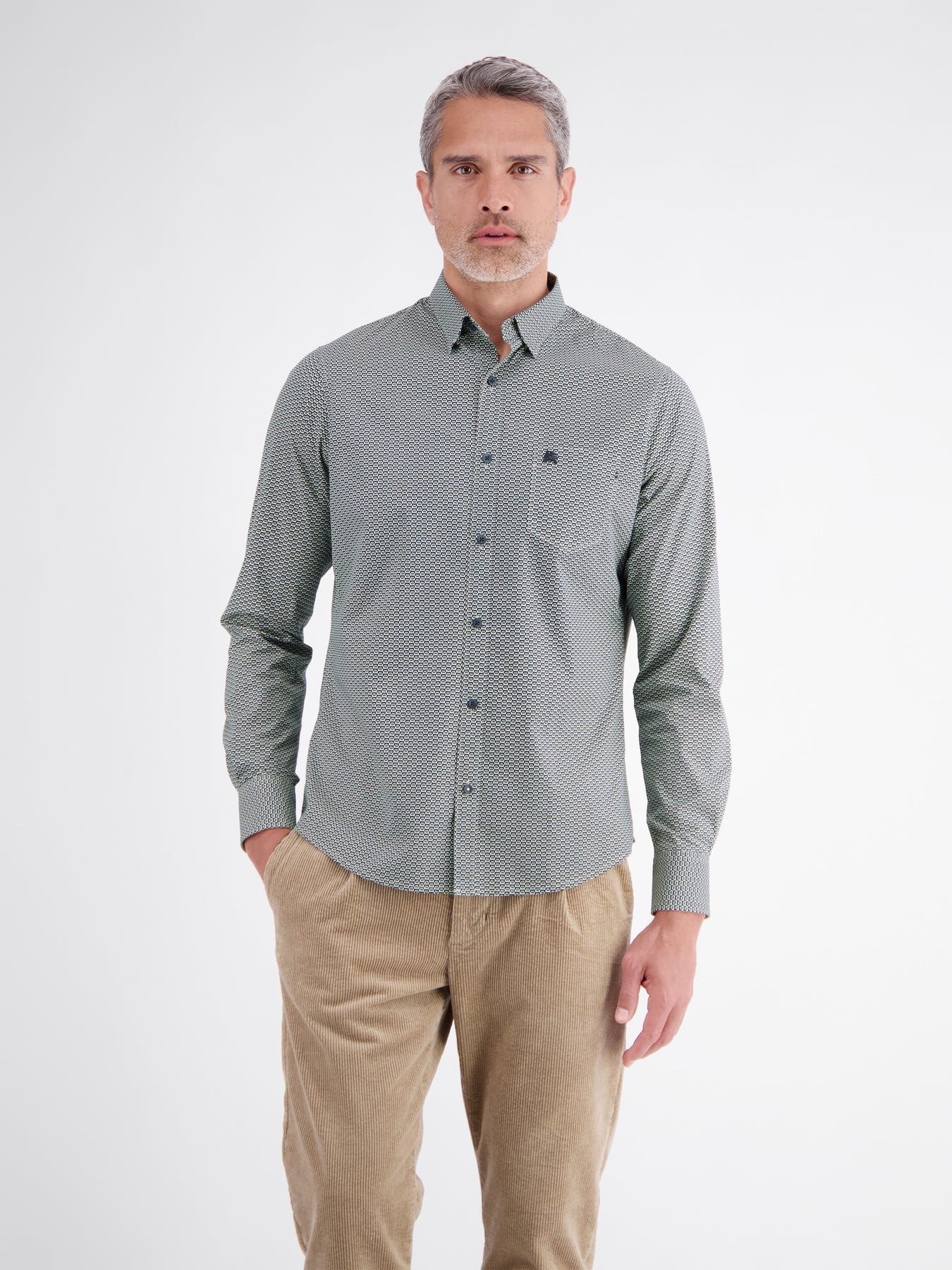 Lerros Shirt with Print - Gravel Beige