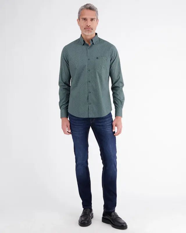 Lerros Shirt with Print - Basil Green