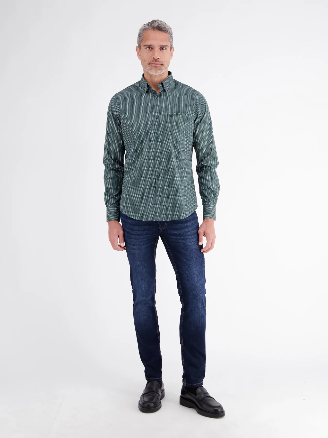 Lerros Shirt with Print - Basil Green