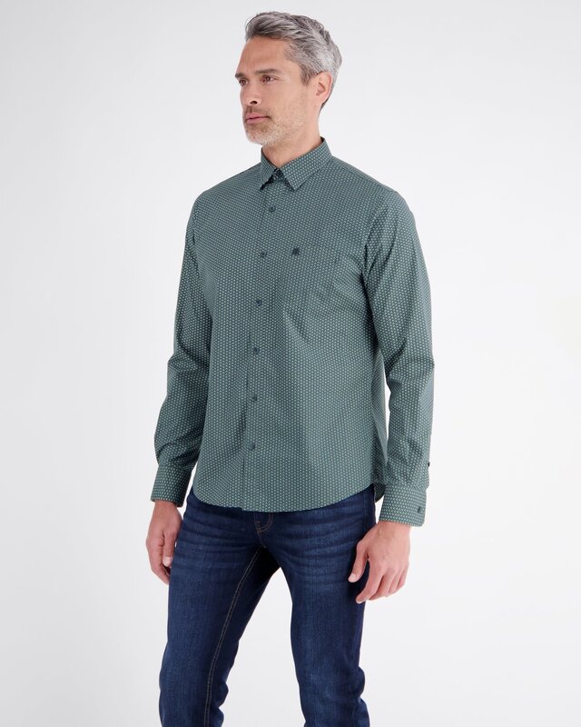 Lerros Hemd mit Print - Basil Green