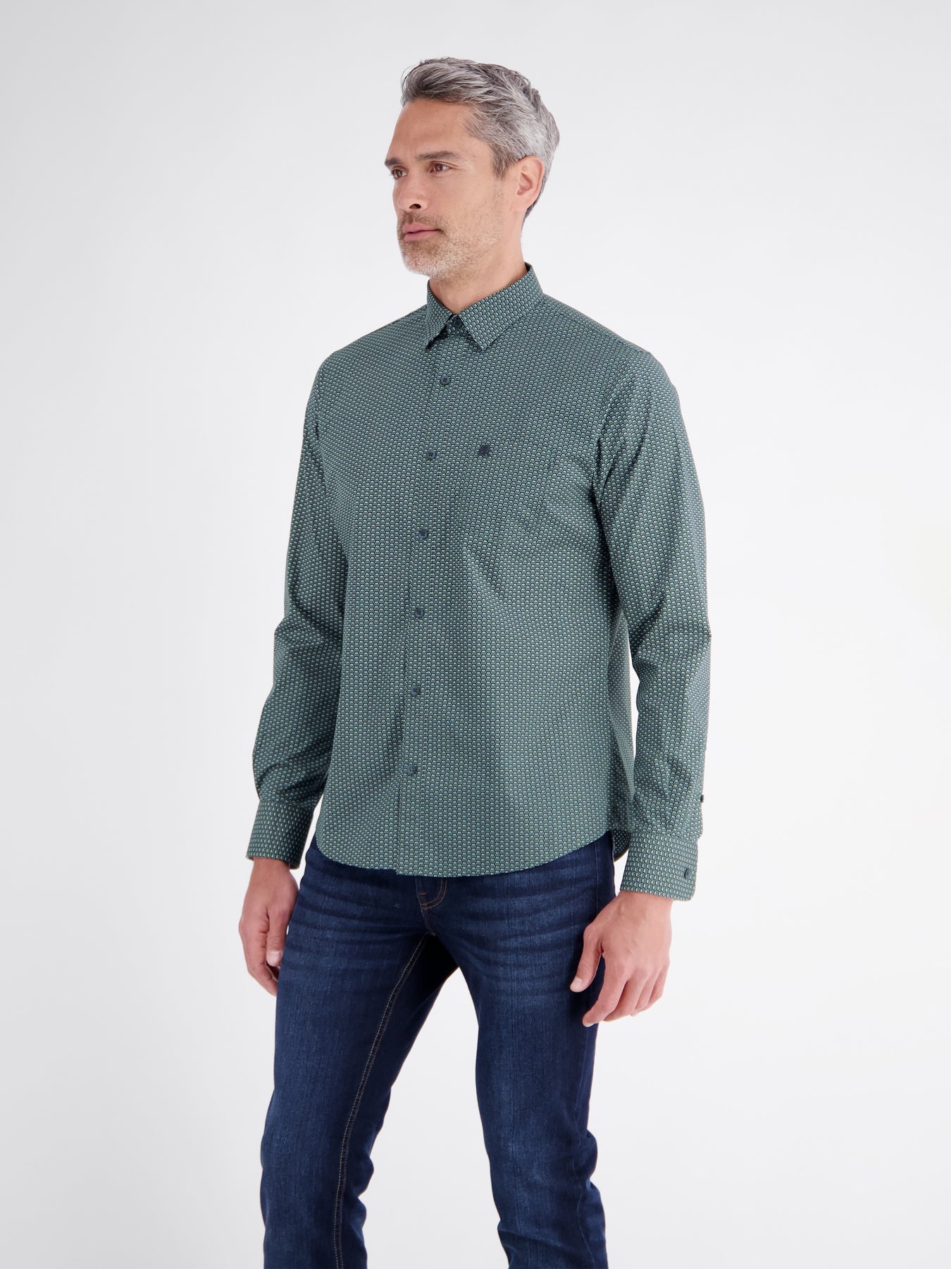 Lerros Shirt with Print - Basil Green