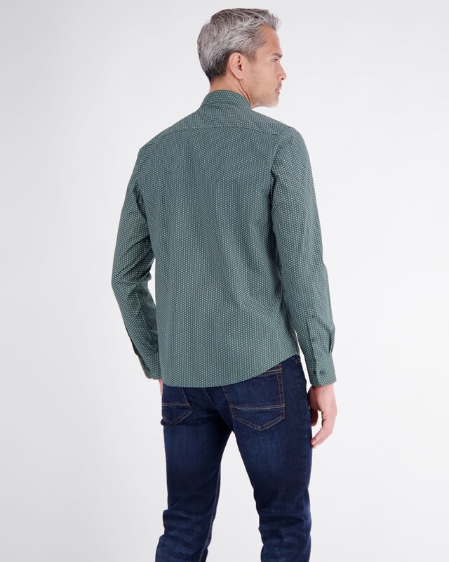 Lerros Hemd mit Print - Basil Green