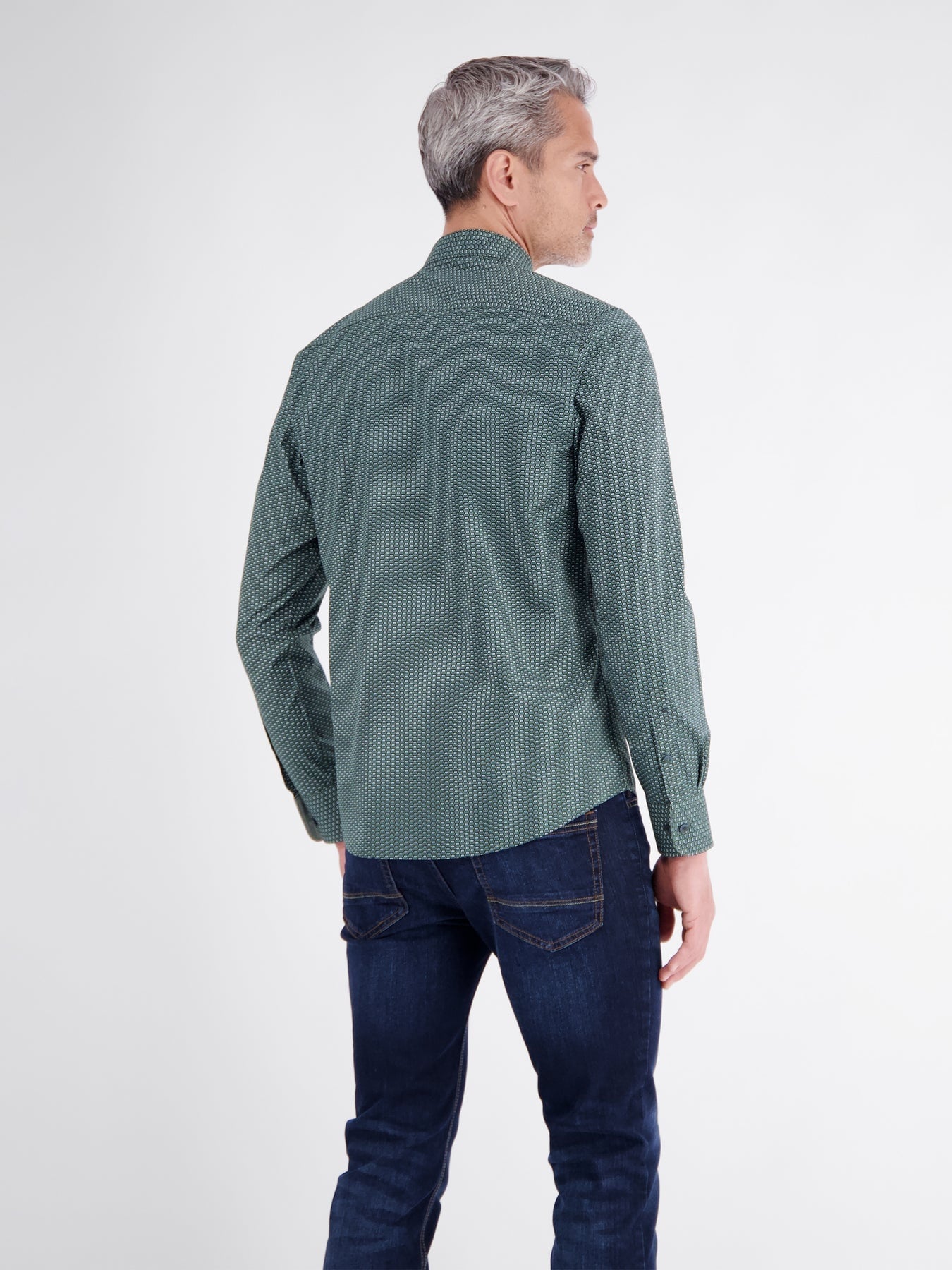 Lerros Overhemd Levendige Print - Basil Green