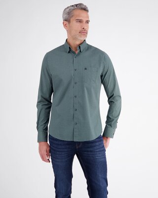 Lerros Overhemd Levendige Print - Basil Green