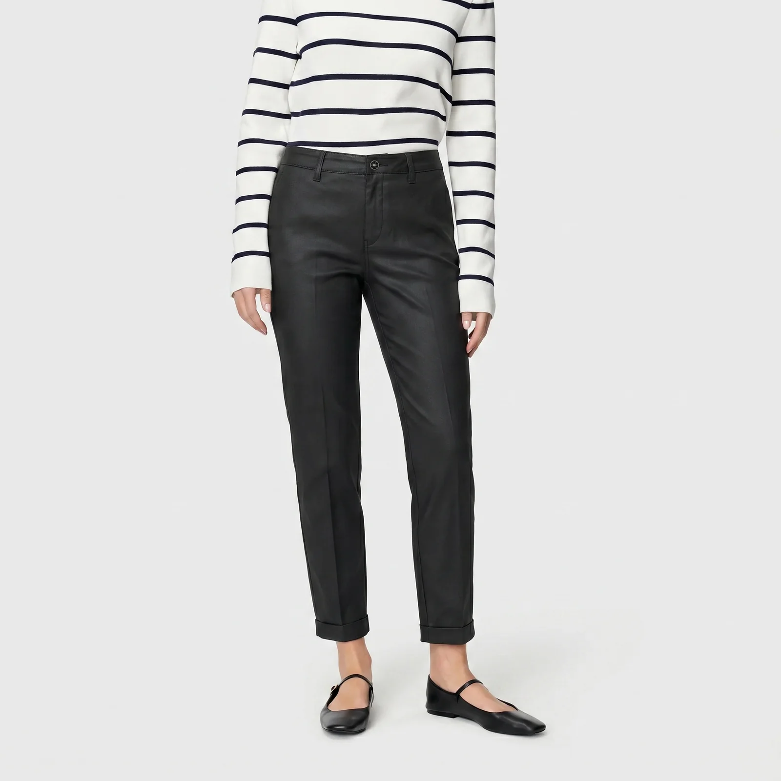 Mac Jeans Coating Chino Turn Up - Black