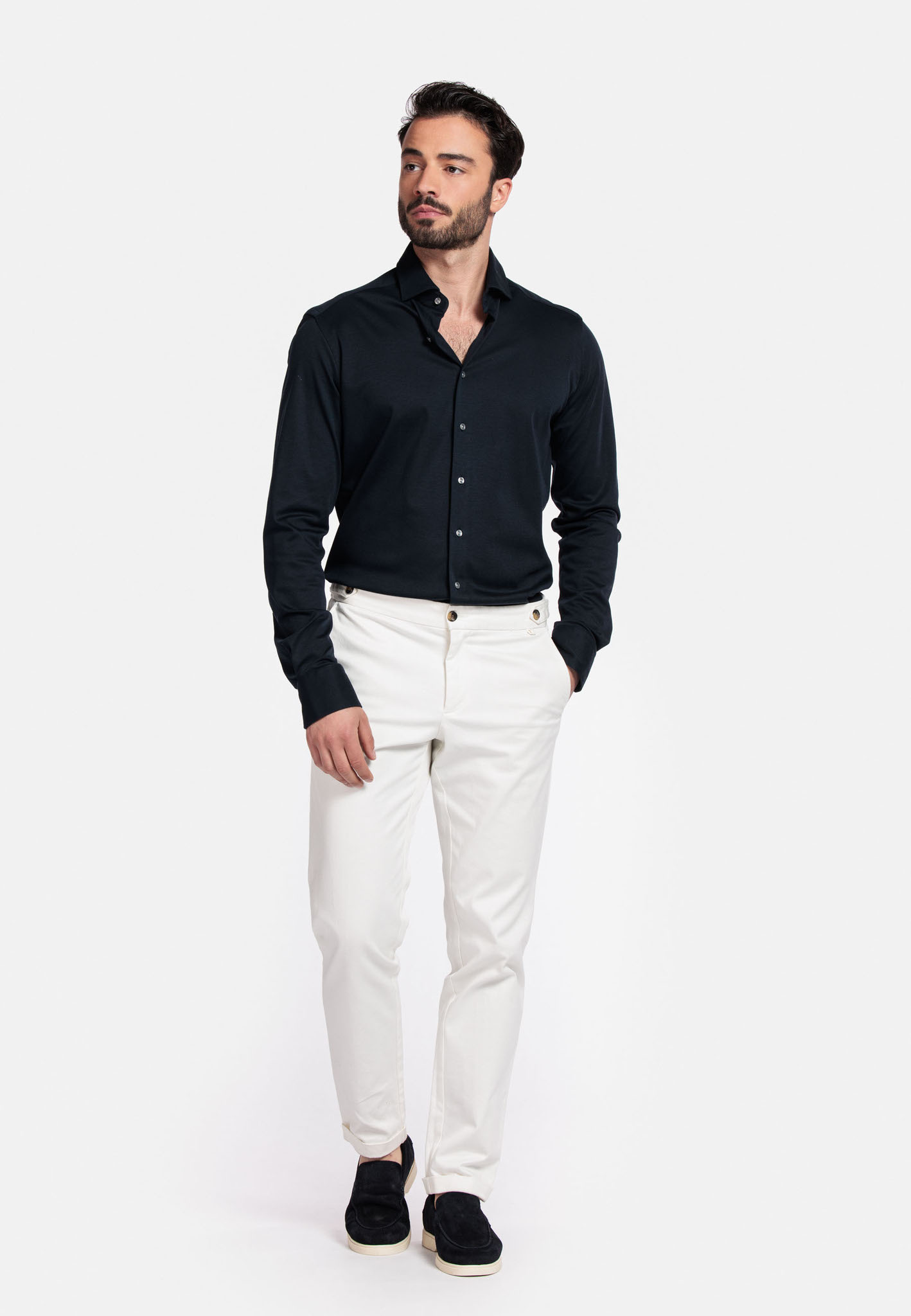 Giordano Liquid Cotton Overhemd - Navy