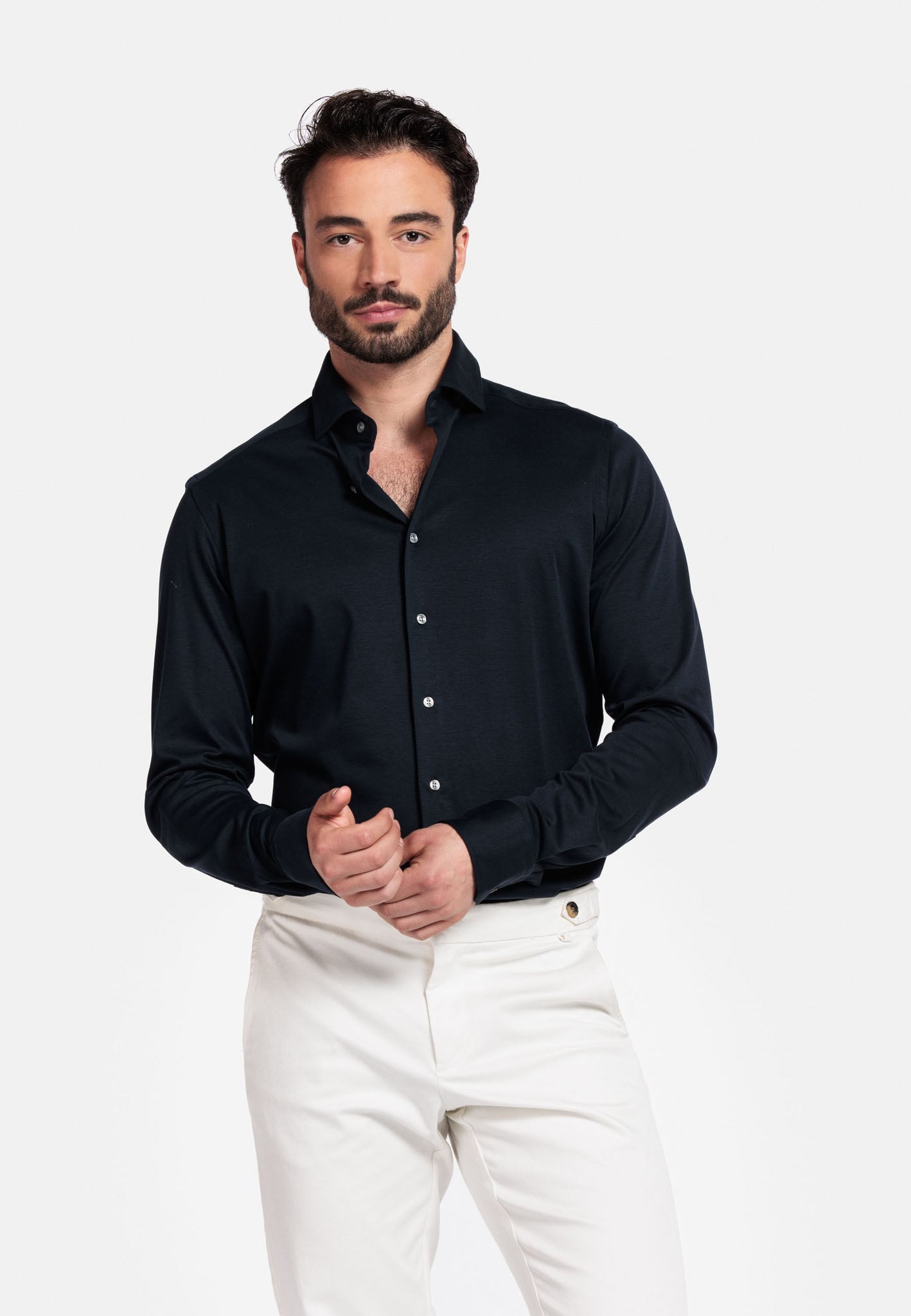Giordano Liquid Cotton Overhemd - Navy