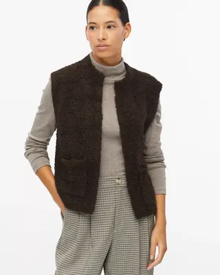 S. Oliver Wolmix Vest - Dark Brown
