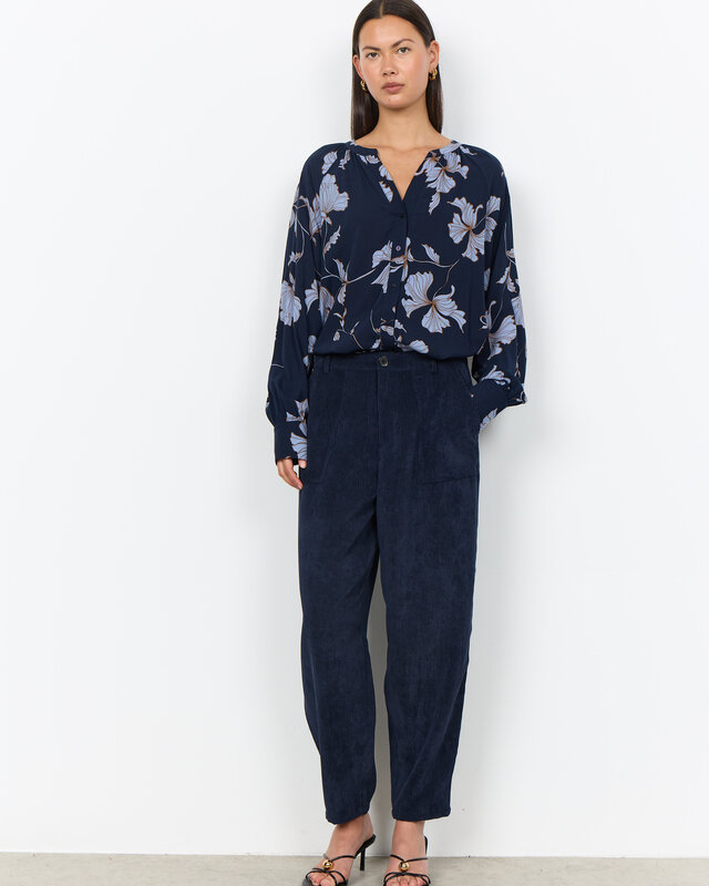 Soyaconcept Bluse Hamida AOP 3 - Navy Combi