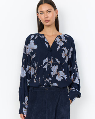 Soyaconcept Bluse Hamida AOP 3 - Navy Combi