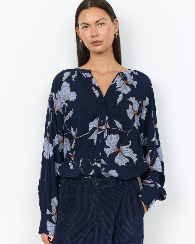 Soyaconcept Bluse Hamida AOP 3 - Navy Combi