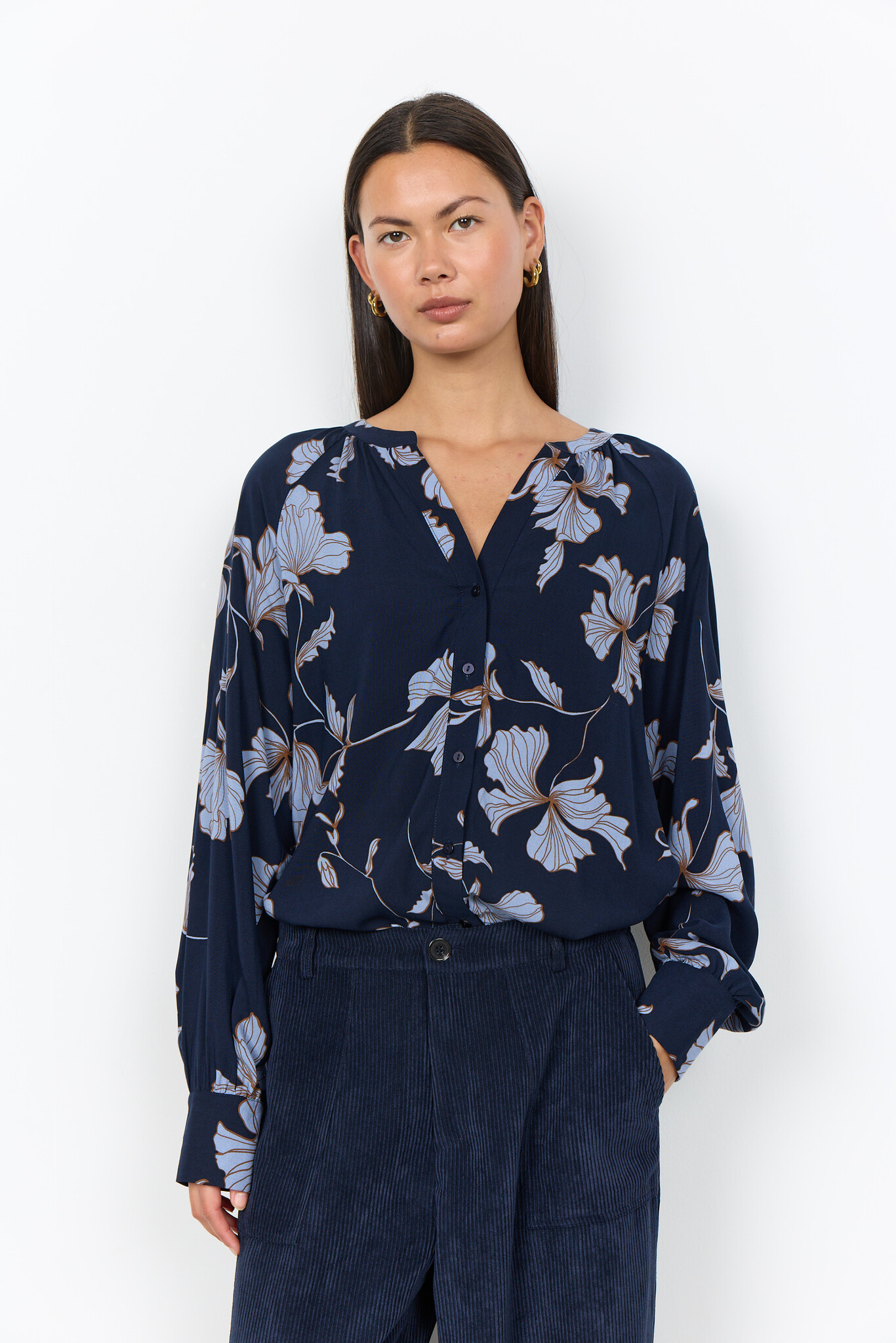Soyaconcept Bluse Hamida AOP 3 - Navy Combi
