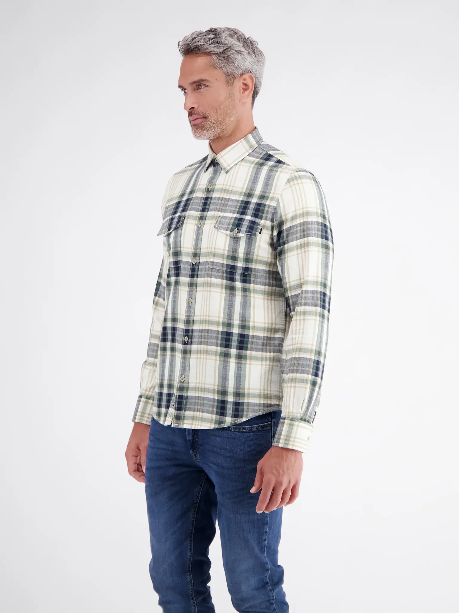 Lerros Checked Shirt - Broken White