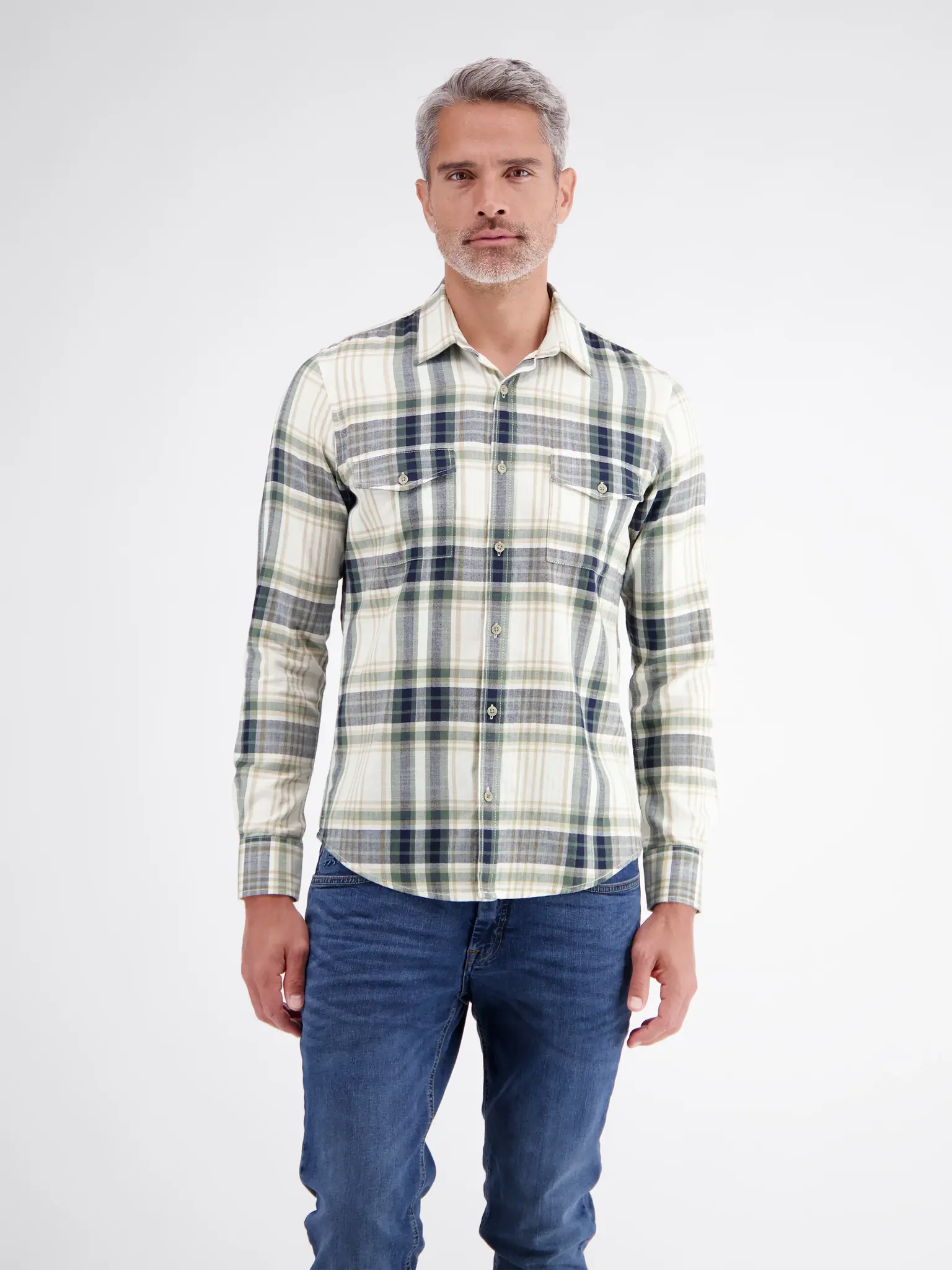 Lerros Checked Shirt - Broken White