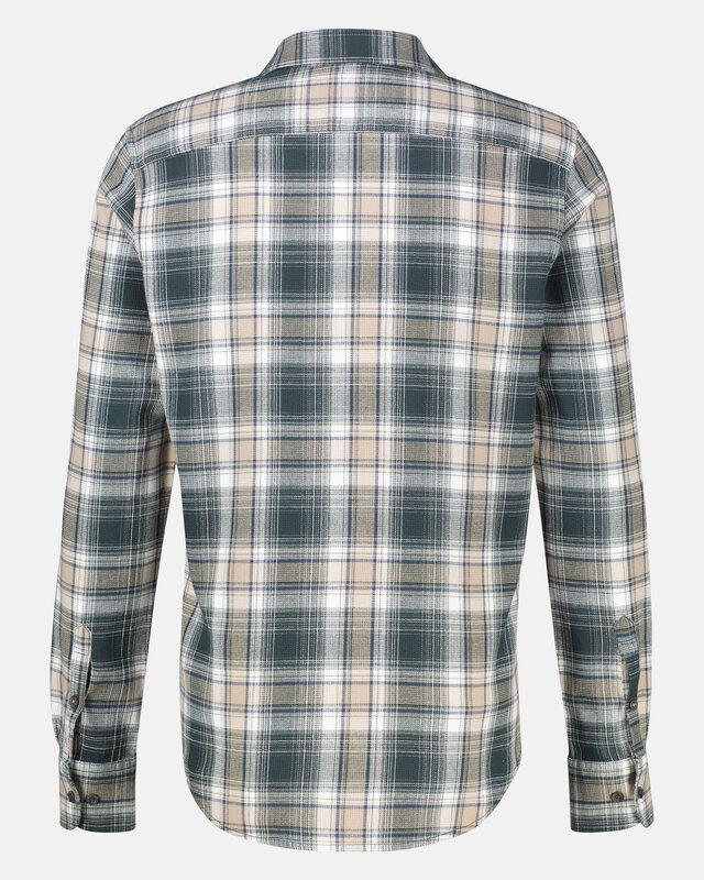 Lerros Checked Shirt with Structure - Cedar Green