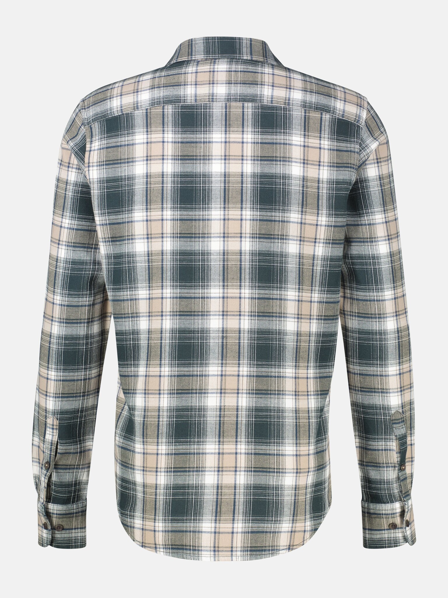Lerros Karo Hemd mit Struktur - Cedar Green