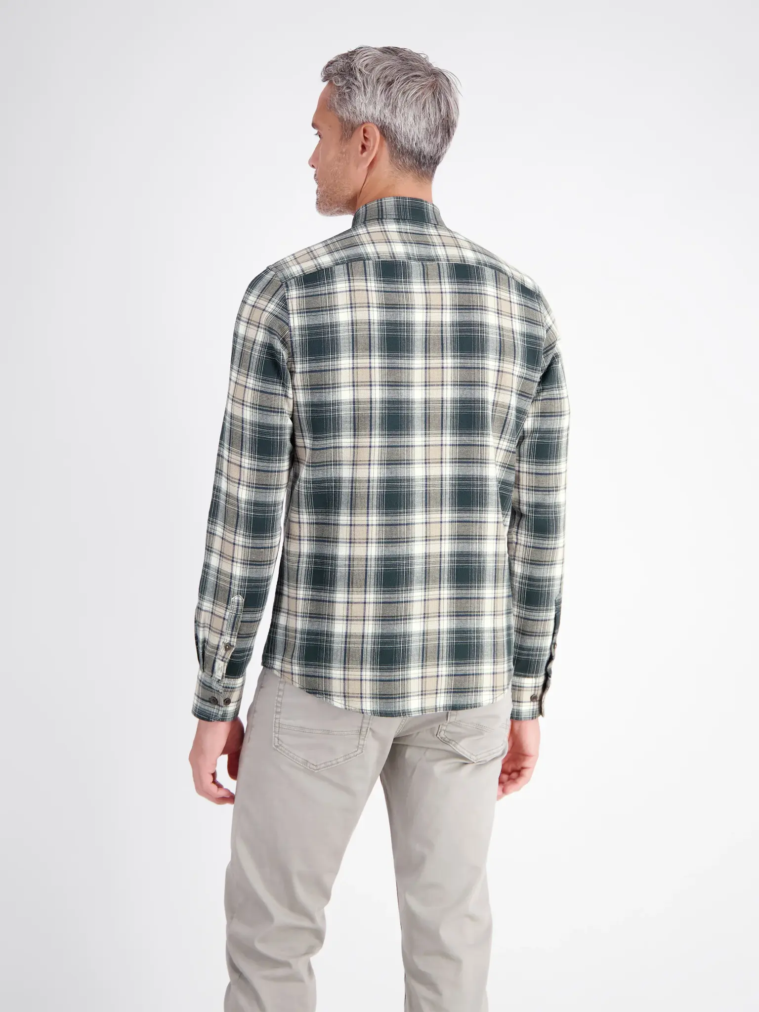 Lerros Karo Hemd mit Struktur - Cedar Green
