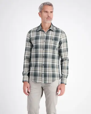 Lerros Ruit Overhemd Wafelstructuur - Cedar Green