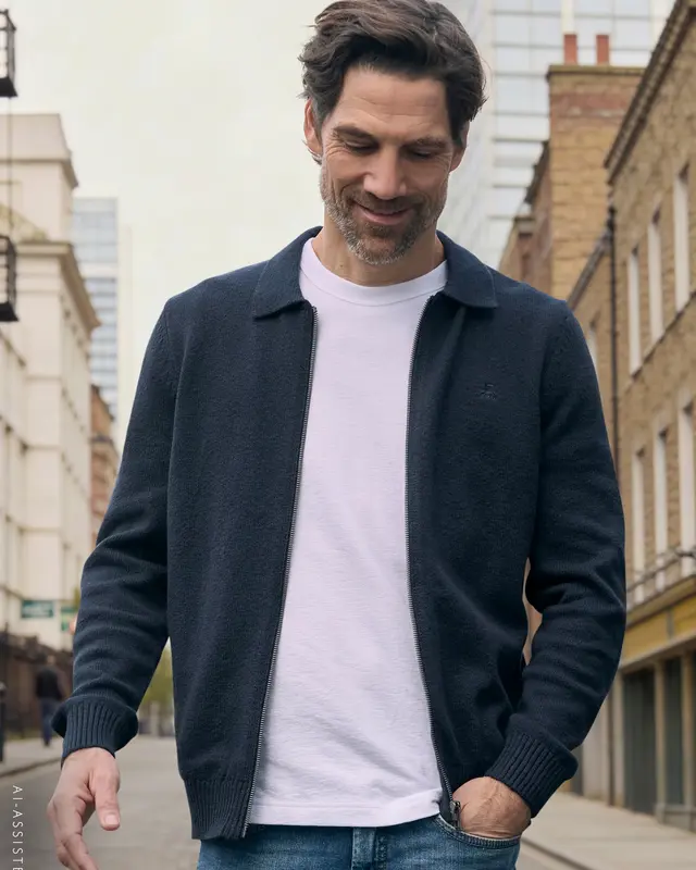 Lerros Sporty Knit Cardigan - Classic Navy