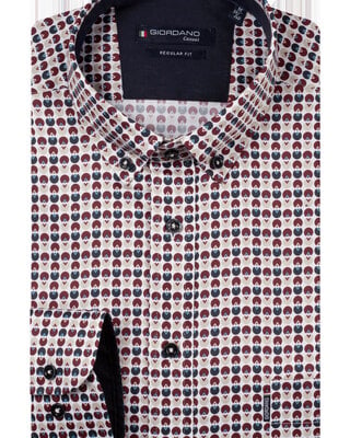 Giordano Satin Stretch Overhemd - Dark Red