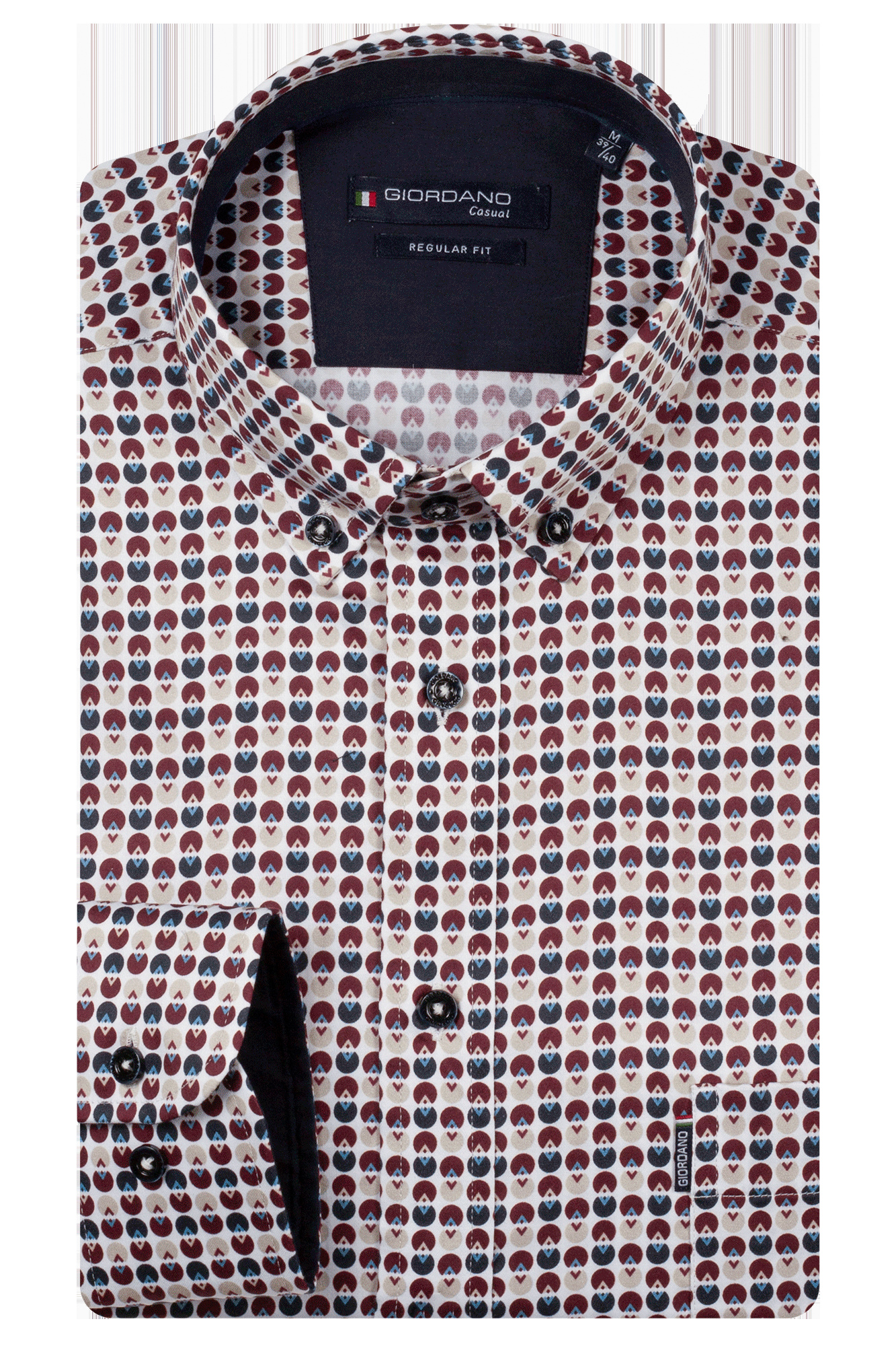 Giordano Satin Stretch Overhemd - Dark Red