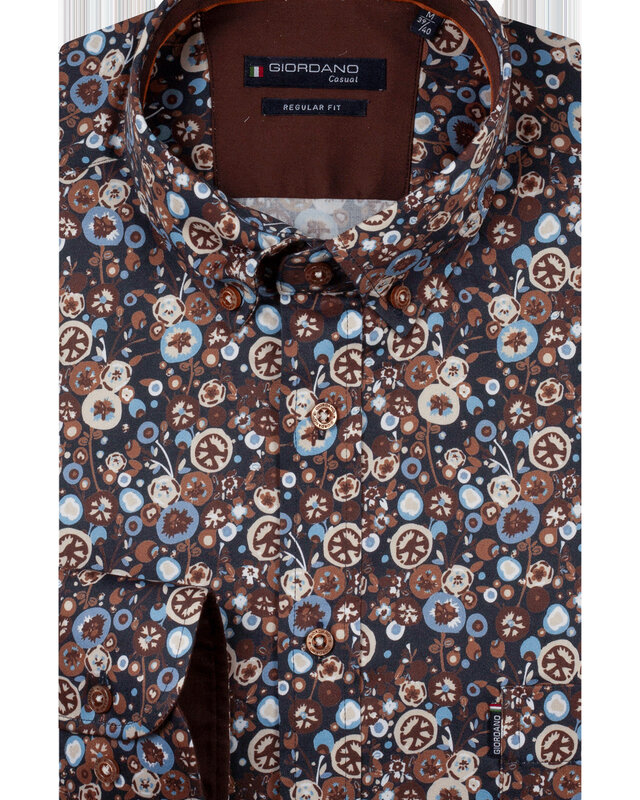 Giordano Print Overhemd, Stretch - Navy