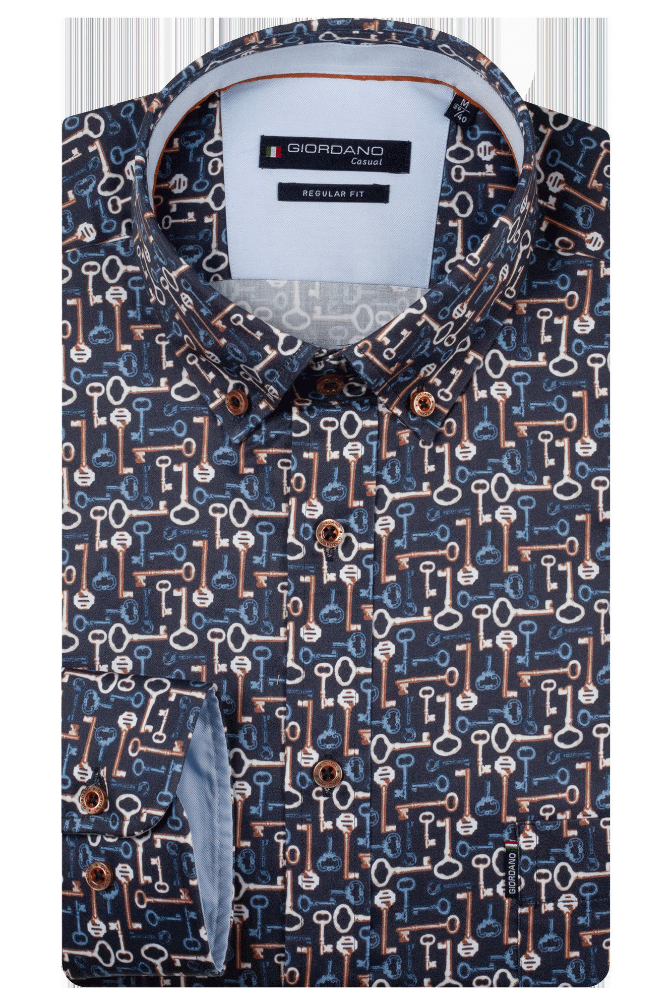 Giordano Print Hemd - Navy