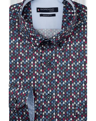 Giordano Druppel Overhemd - Dark Red