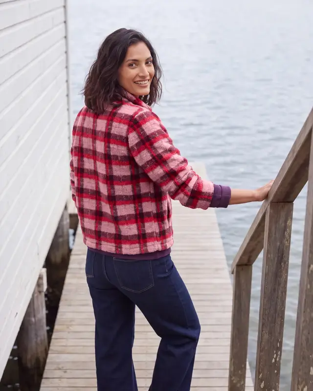 Cecil Teddy Shirt with Check - Velvet Rose
