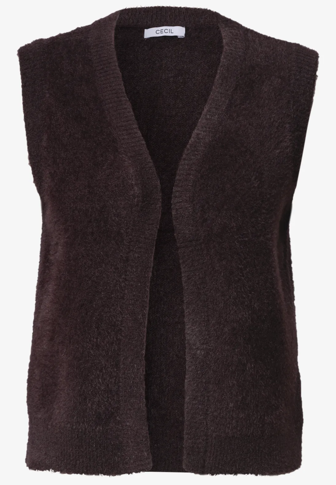Cecil Open Cardigan, Feather Yarn - Berry Red