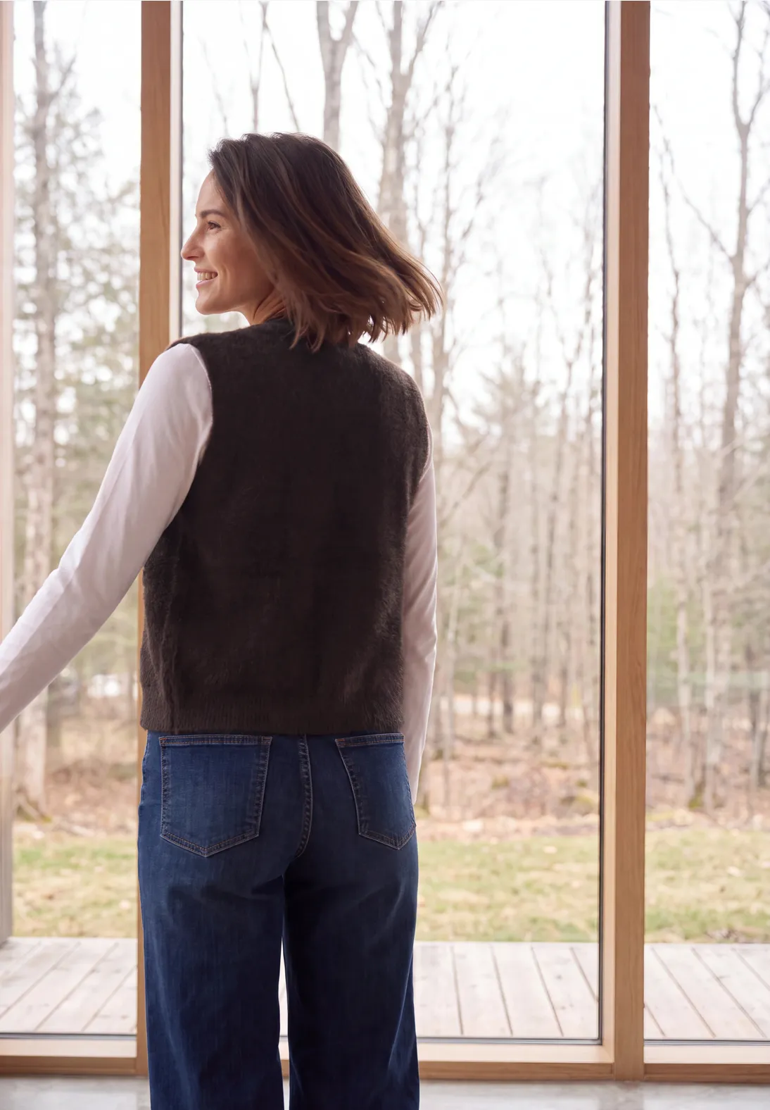 Cecil Open Cardigan, Federgarn - Berry Red