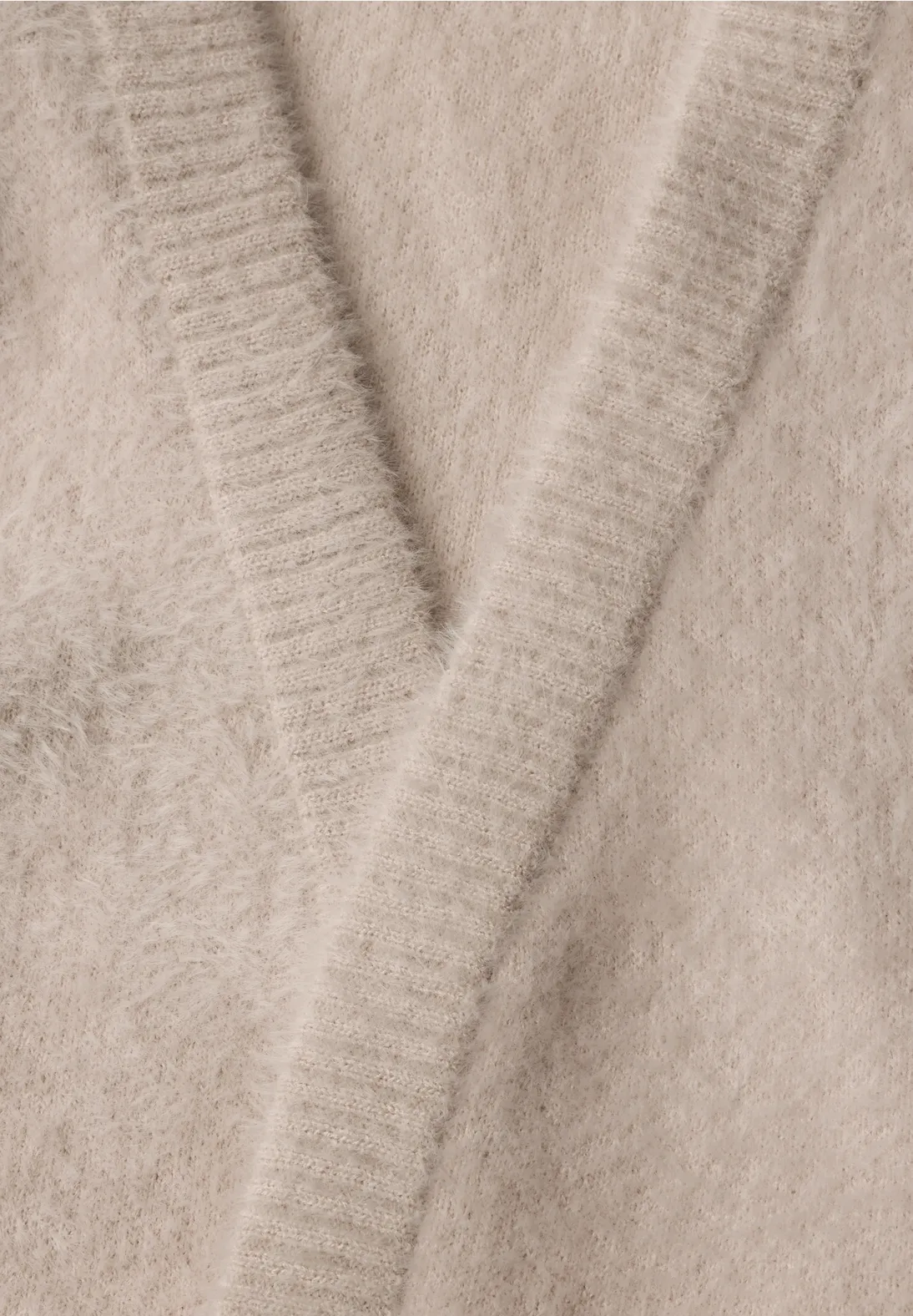 Cecil Open Cardigan, Feather Yarn - Cashmere Beige