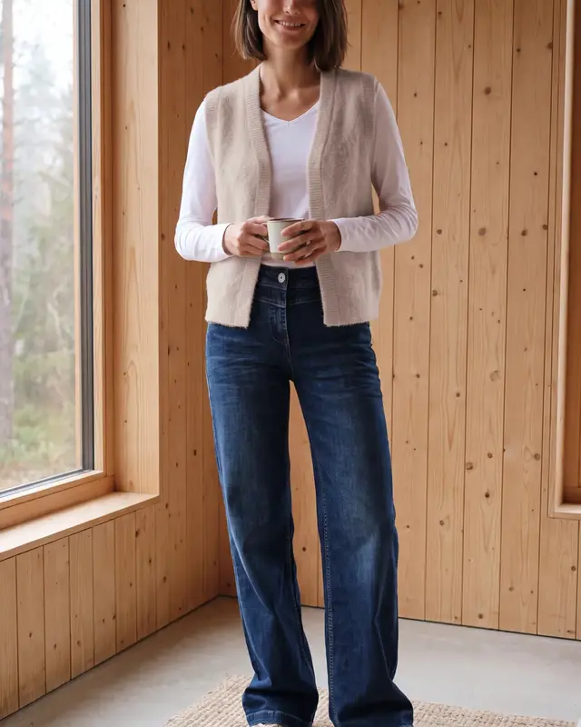 Cecil Open Cardigan, Feather Yarn - Cashmere Beige
