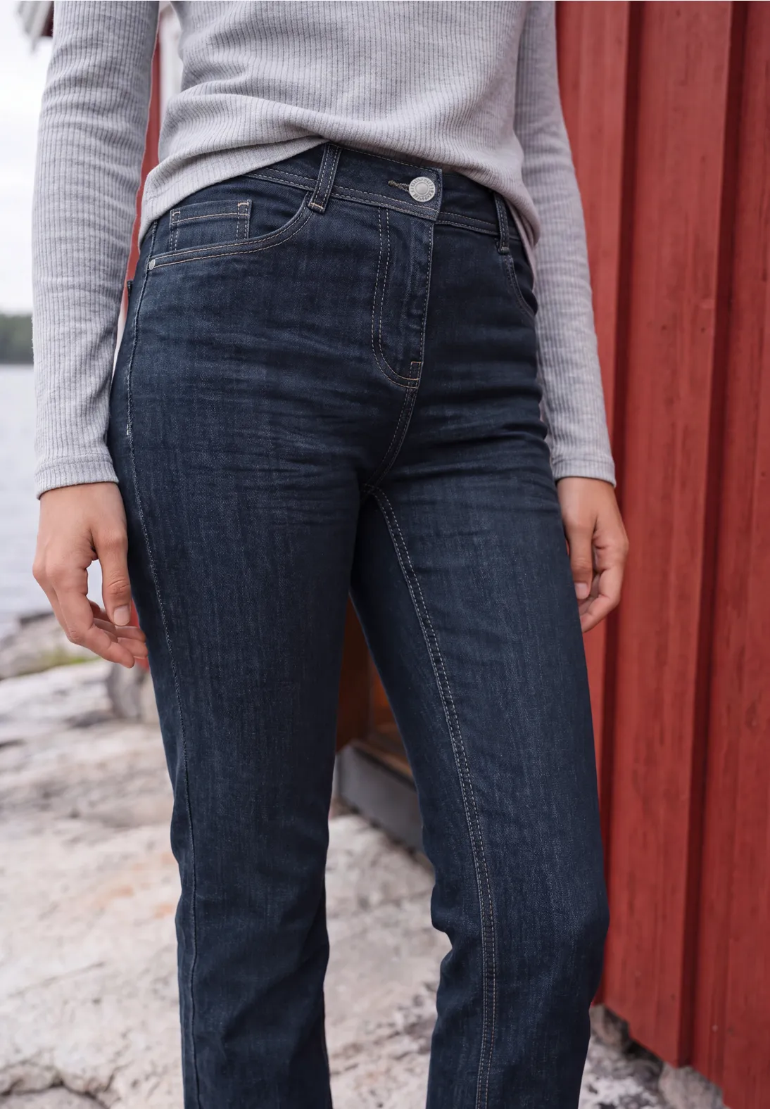 Cecil Straight Leg Jeans Toronto - Rinsed Wash